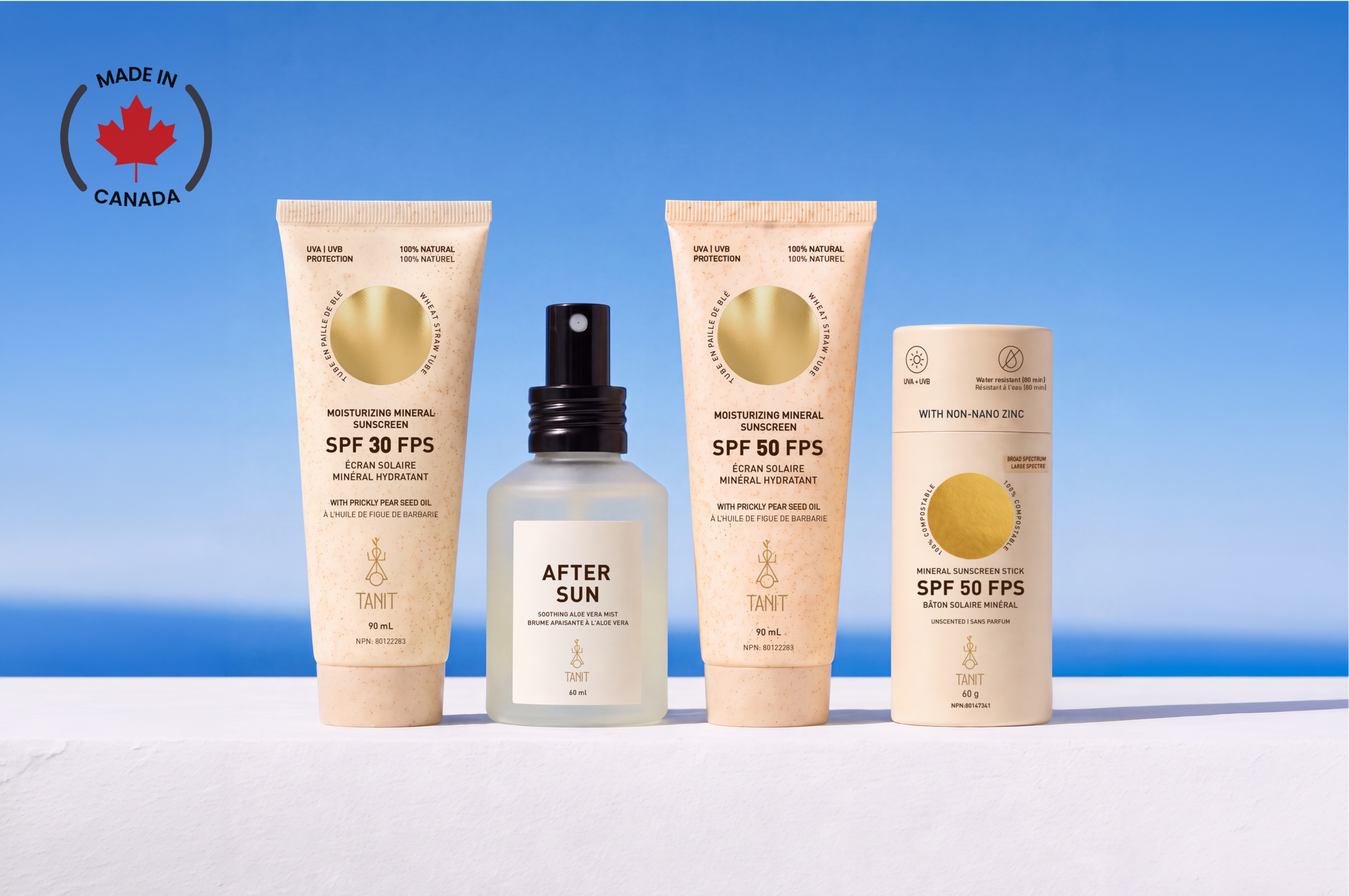 TANIT mineral sunscreen and after sun collection