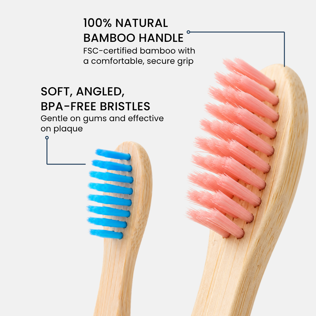 Family Bamboo Toothbrushes 8-Pack