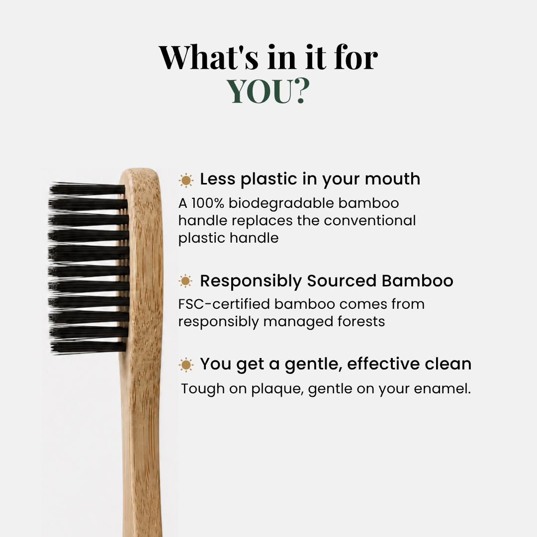 Adult Soft Bamboo Toothbrushes 4-Pack