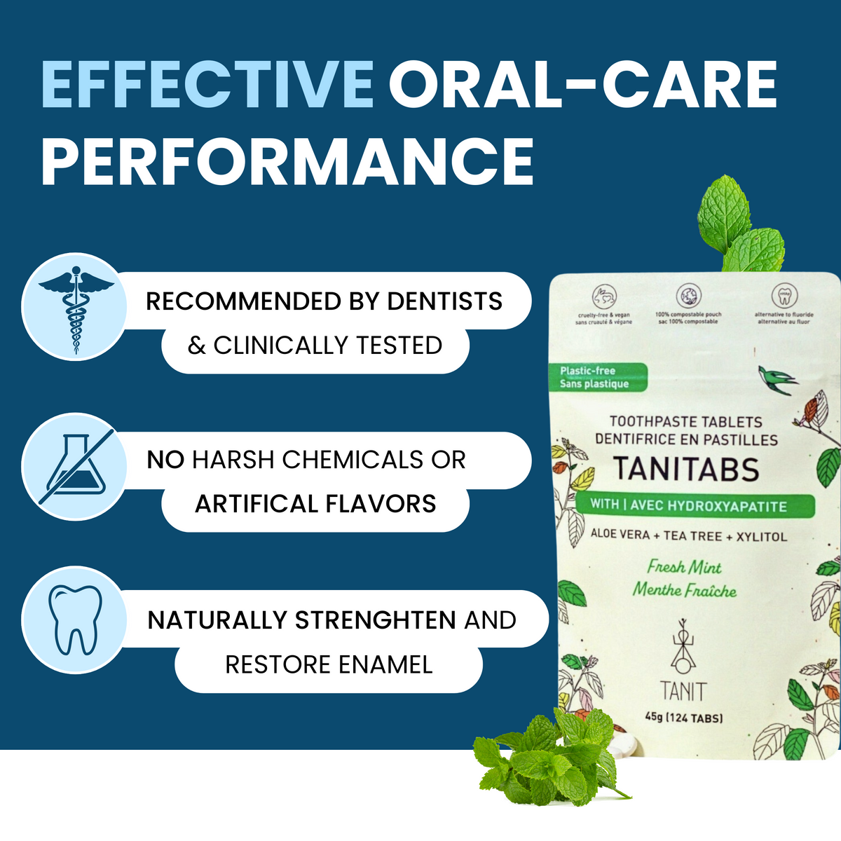 Dentifrice en pastilles à saveur de fraise - 4 mois