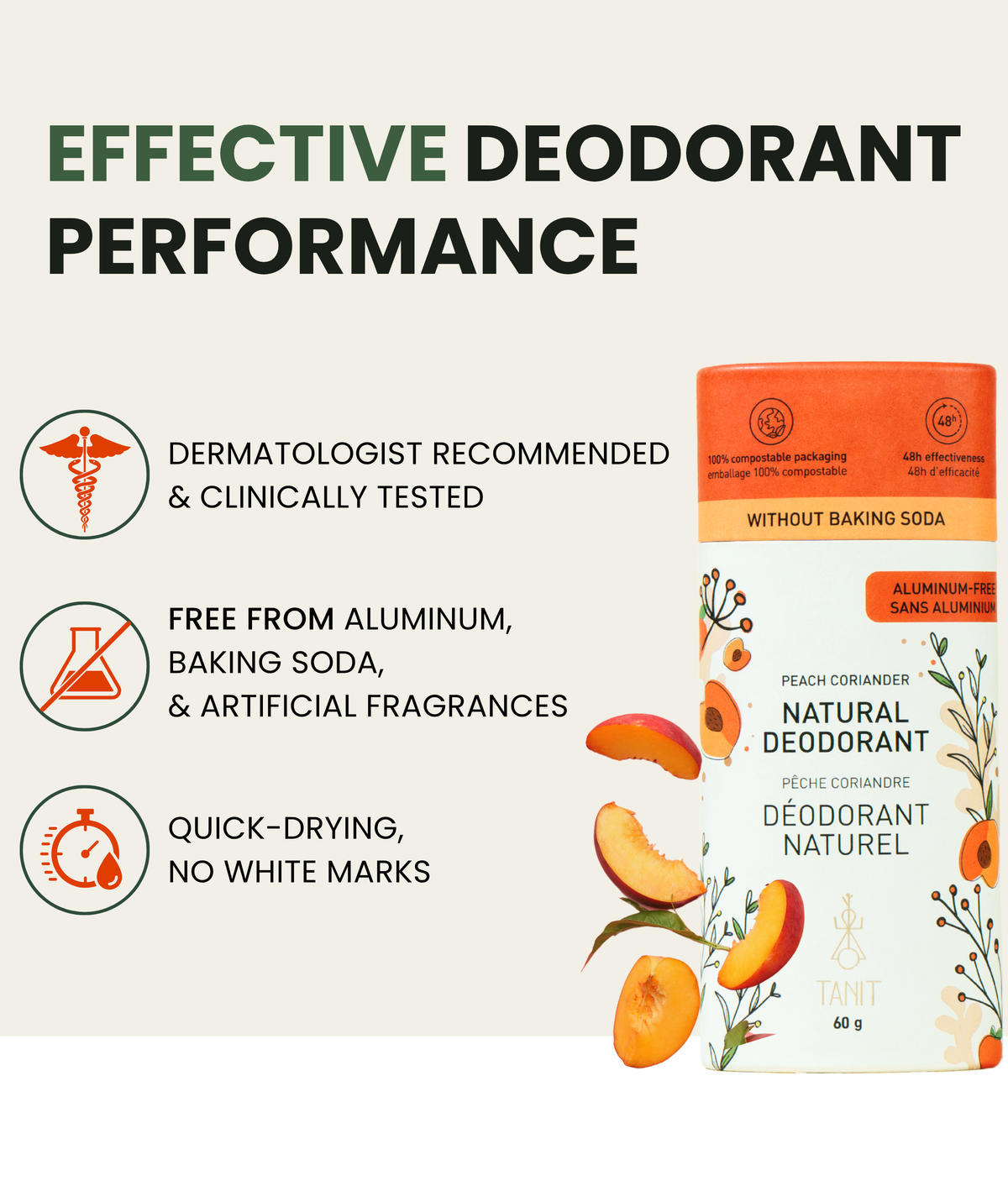 Natural Solid Deodorant Unscented with Charcoal