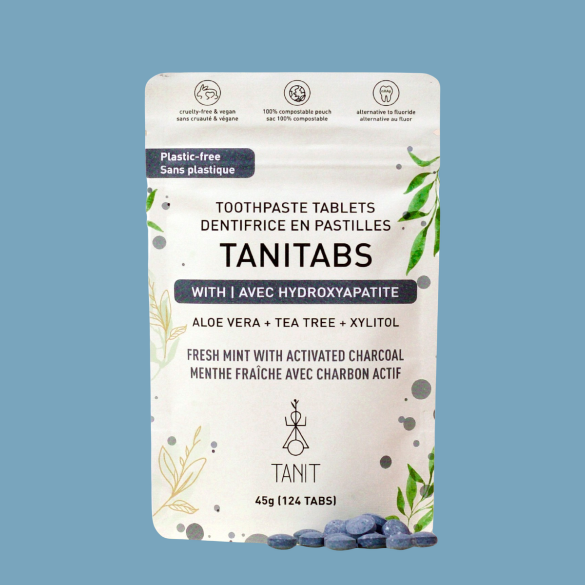 Dentifrice en pastilles Menthe Fraîche + Charbon Actif - Recharge