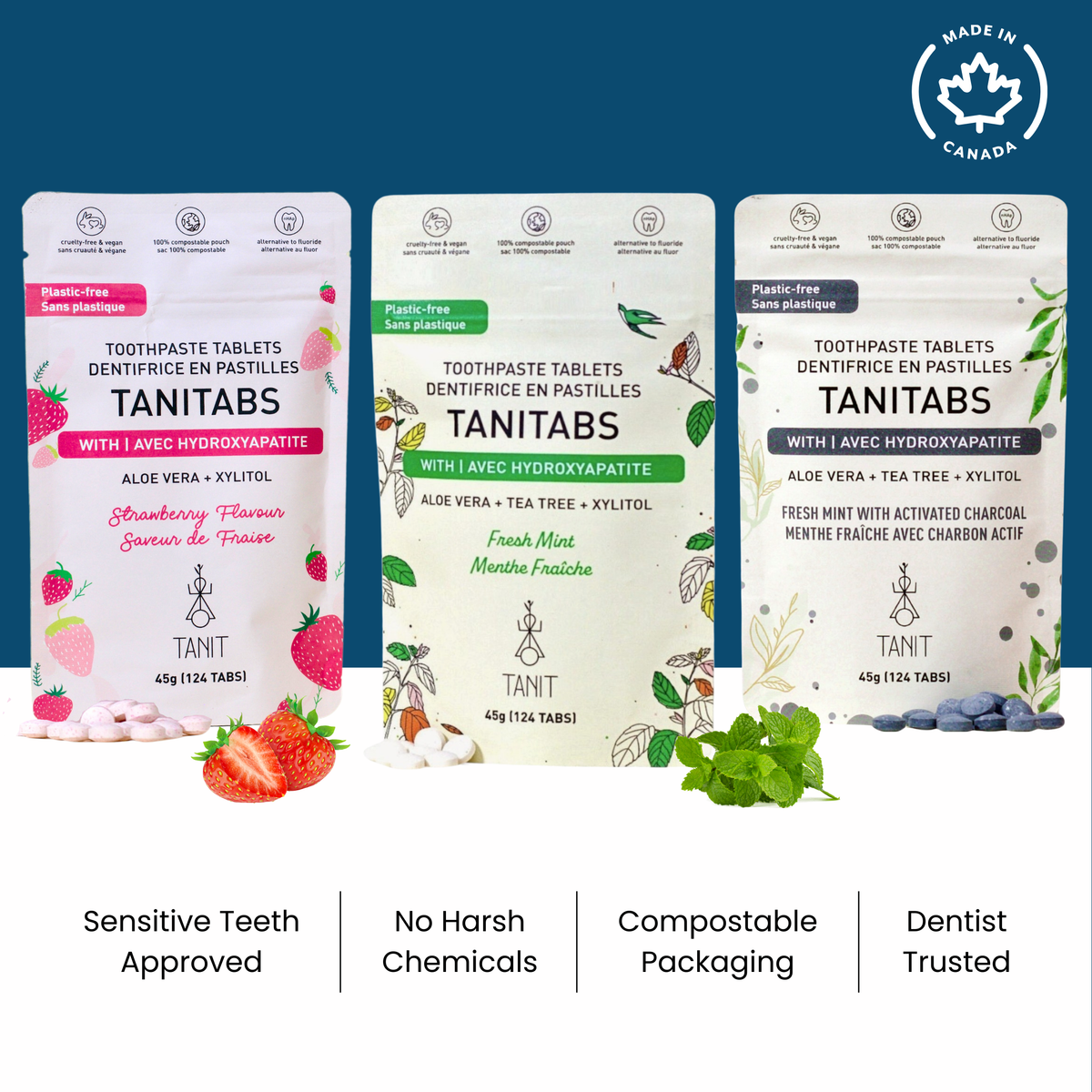 Dentifrice en pastilles à saveur de fraise - 4 mois