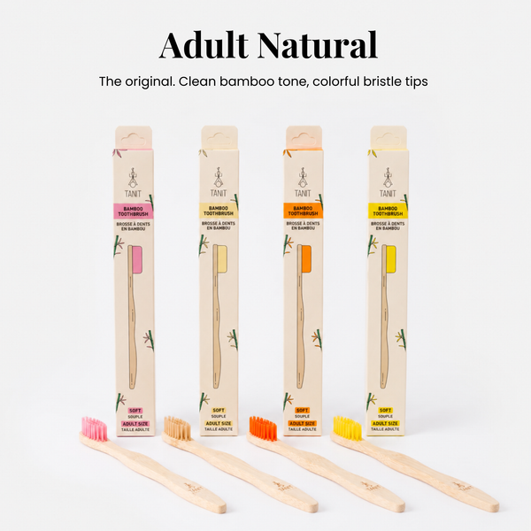 Adult Soft Bamboo Toothbrushes 4-Pack