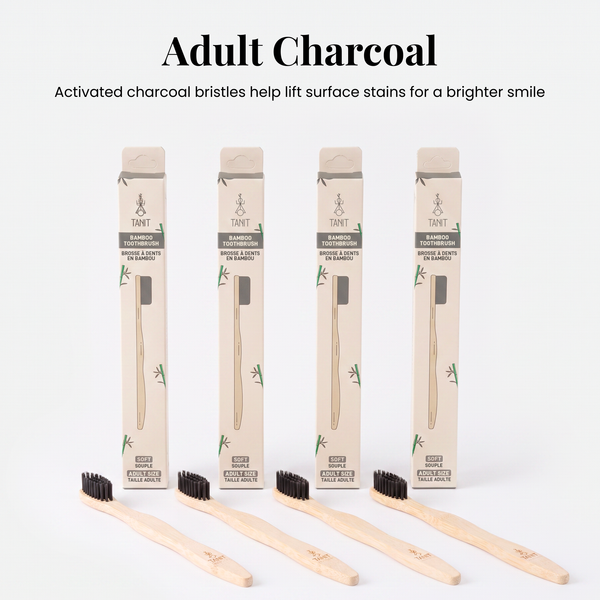 Adult Soft Bamboo Toothbrushes 4-Pack