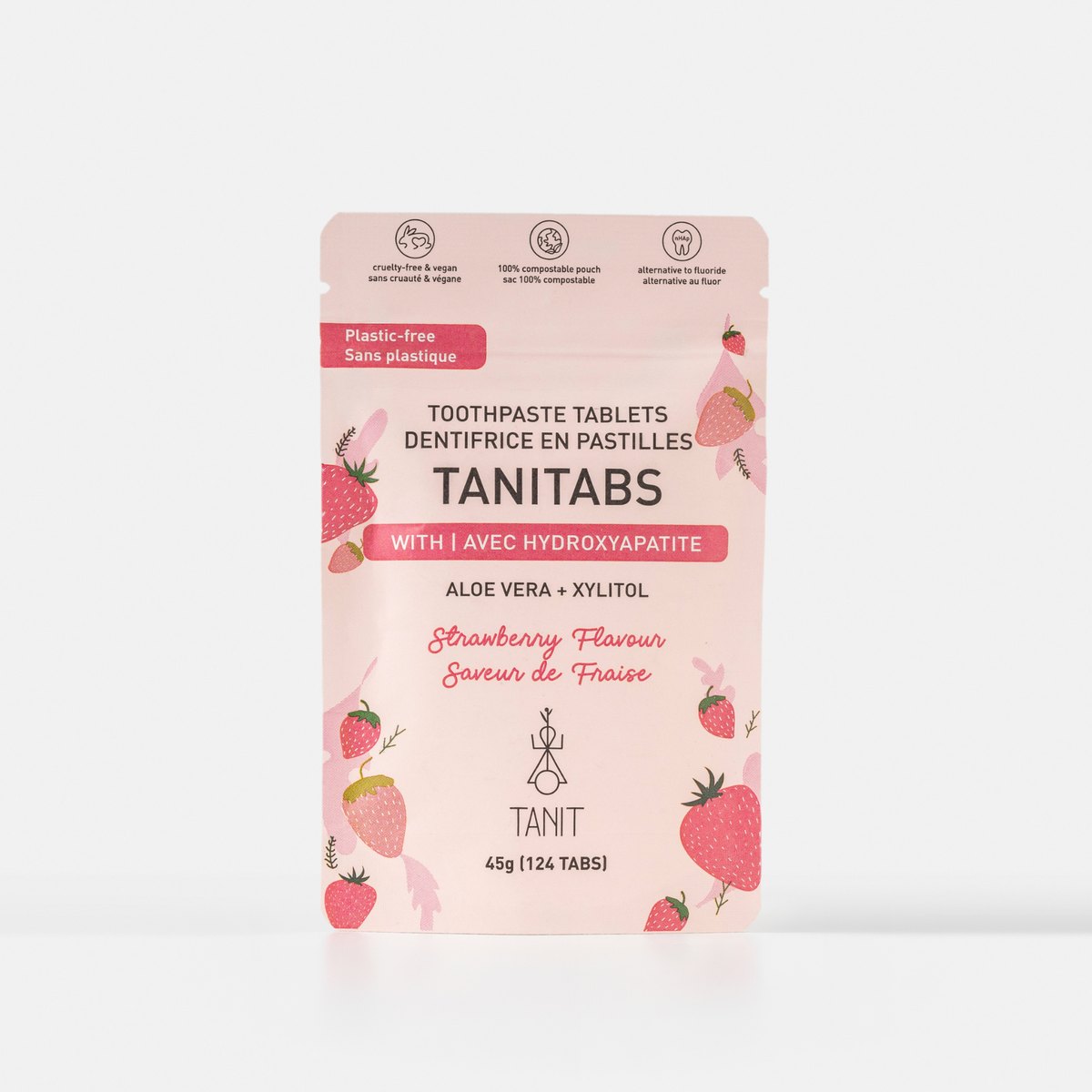 TANITABS Strawberry toothpaste tablets refill pouch