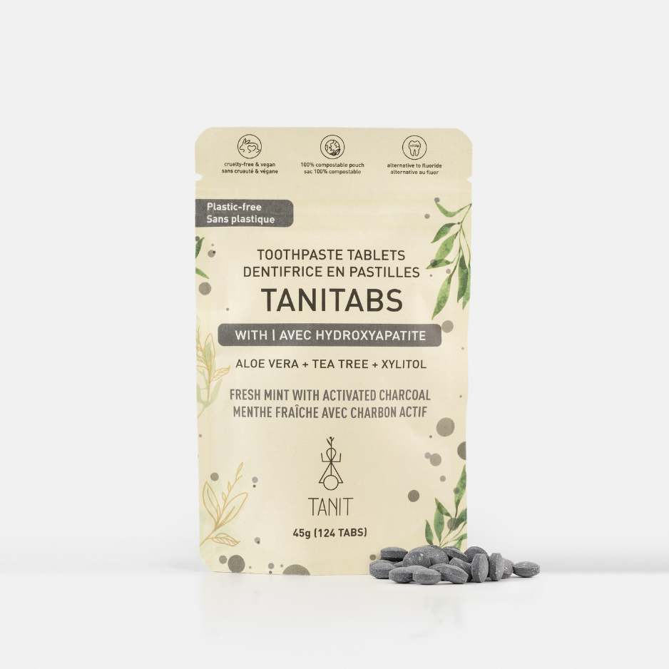 TANITABS Charcoal + Fresh Mint toothpaste tablets