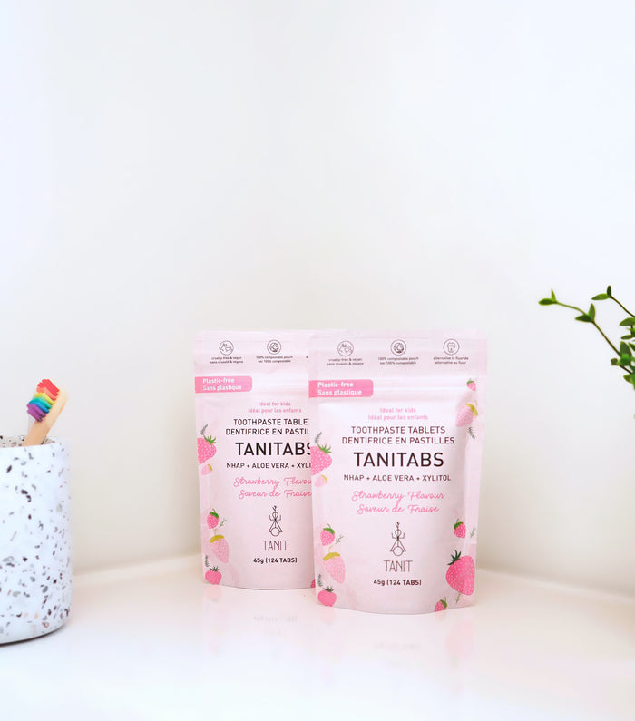 Dentifrice en pastilles à saveur de fraise - 4 mois